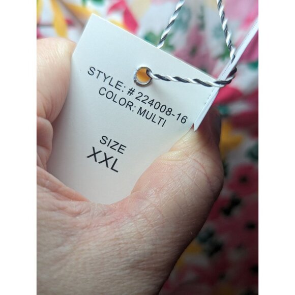 Kaktus Women's Floral Spring Colored Short Sleeve Blouse Size XXL - Picture 7 of 13